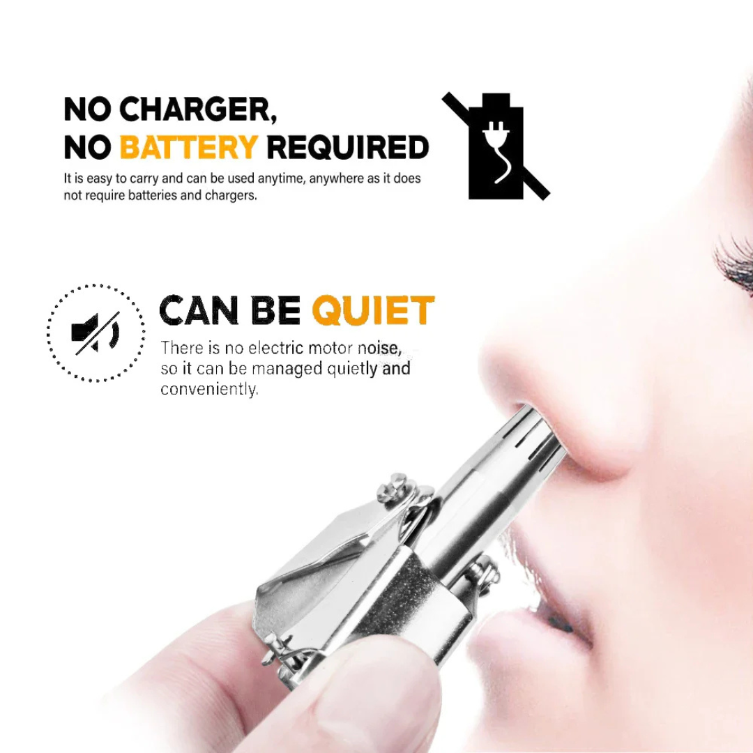 Stainless Steel Nose Hair Trimmer – Manual Grooming Tool