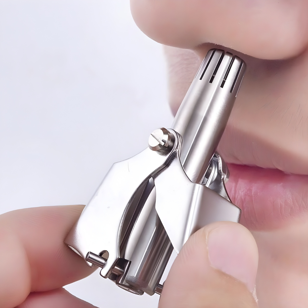 Stainless Steel Nose Hair Trimmer – Manual Grooming Tool