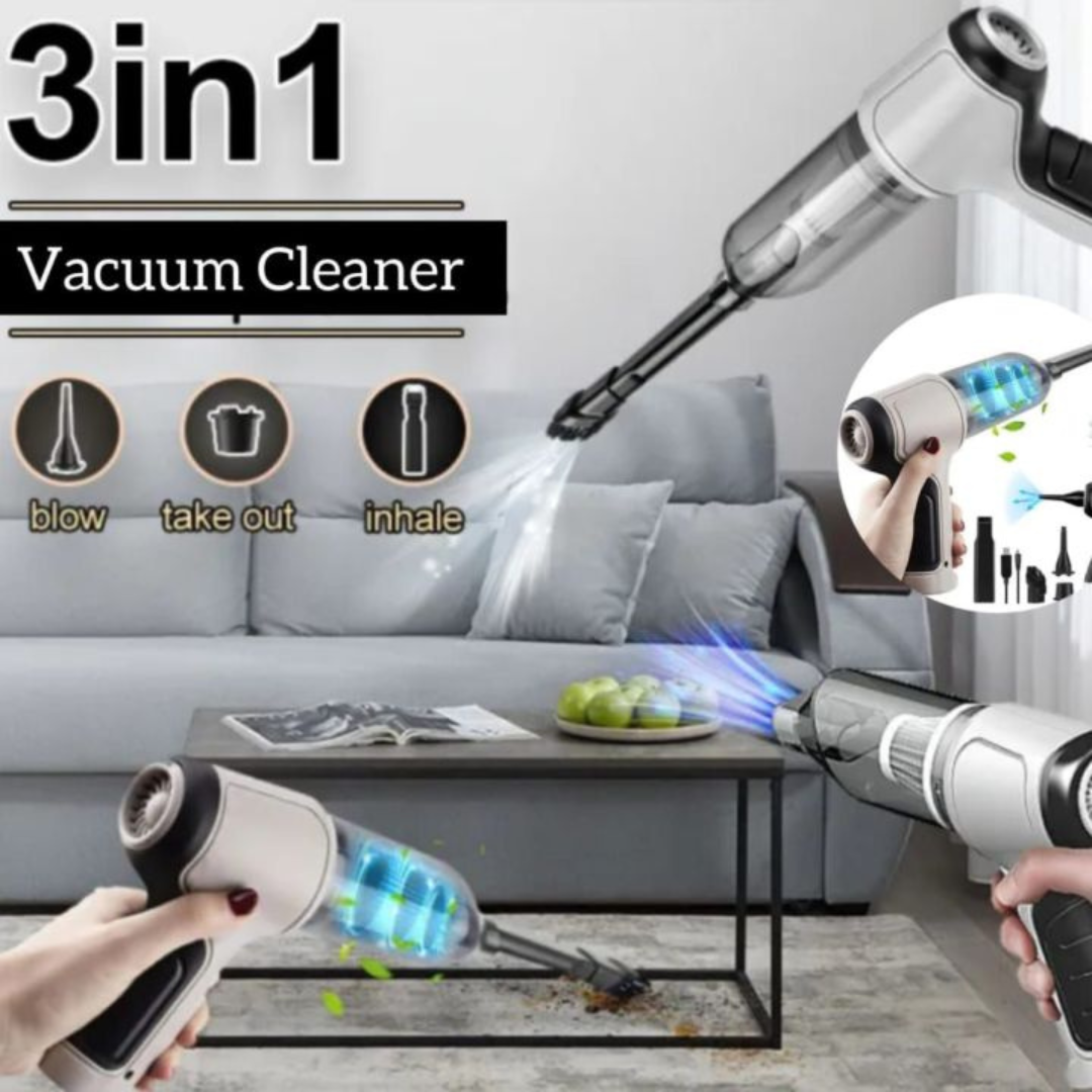 3-in-1 Portable Vacuum Cleaner – Powerful Suction Cleaner
